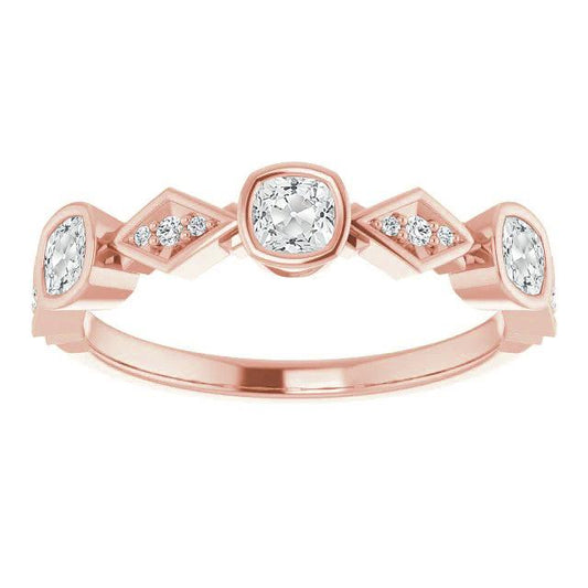 echter round diamant 5.25Karat memoire-ring Vorderansicht