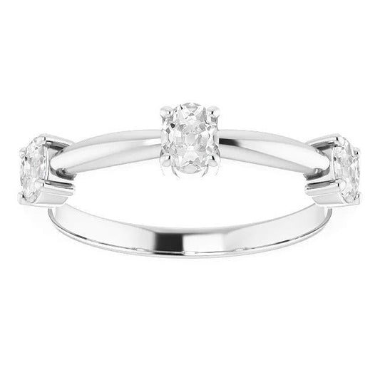 Halbe Ewigkeit Band Oval Old Mine Cut Diamant-Knopfstift-Set 3 Karat - harrychadent.ch