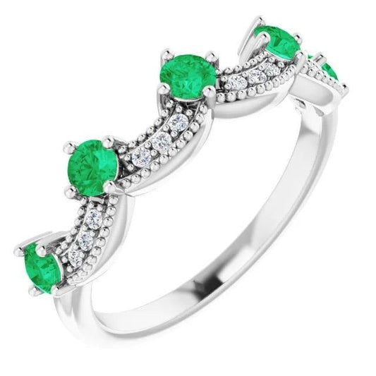 echter round diamant 0.30Karat memoire-ring Vorderansicht