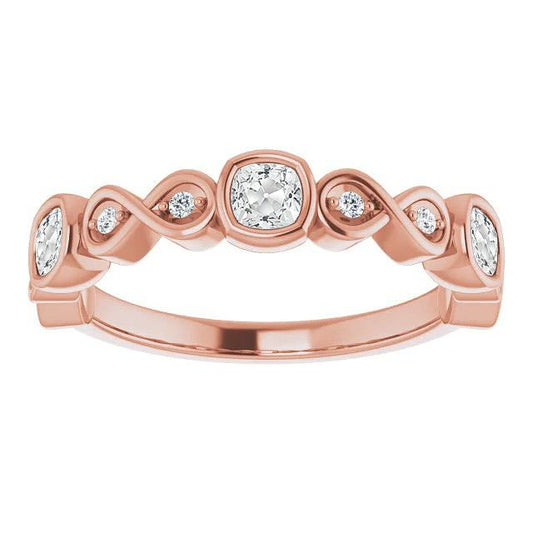 Kissen Old Cut Diamant Halbe Ewigkeit Band Lünette Set 5,25 Karat - harrychadent.ch