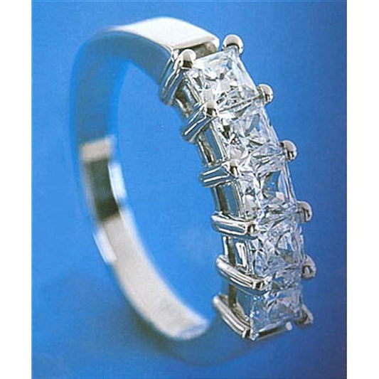 Prinzessinnenschnitt Diamant Damen Halb Ewigkeit Band 2,50 Karat Weißgold