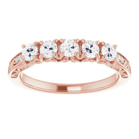 Vintage-Stil Halbe Ewigkeit Band alter Bergmann Diamant Prong Set 4 Karat - harrychadent.ch