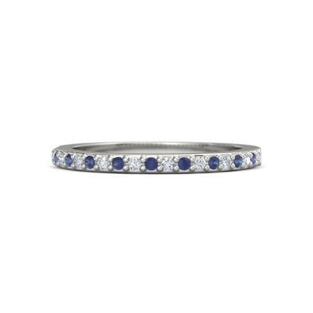 Diamant Ehering 0,60 Karat Krappenfassung blaue Saphire - harrychadent.ch