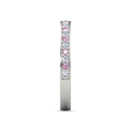 Ehering 0,60 Karat Runder Diamant & Rosa Saphir Damen Schmuck - harrychadent.ch