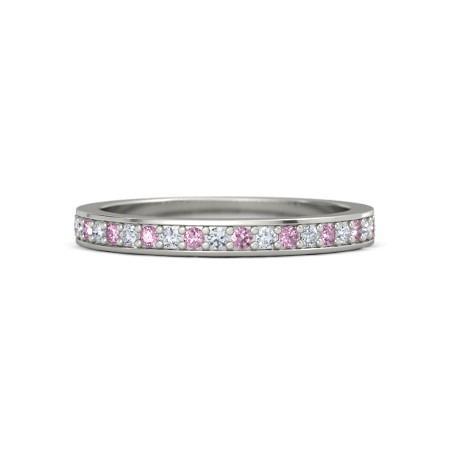 Ehering 0,60 Karat Runder Diamant & Rosa Saphir Damen Schmuck - harrychadent.ch