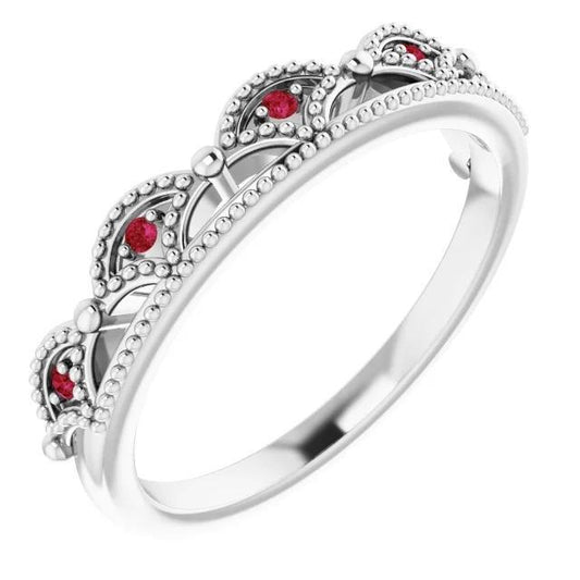 Hochzeit Jubiläumsband 0.50 Karat Antik-Stil Rubin Frauen Schmuck - harrychadent.ch