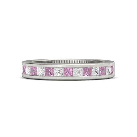 Prinzessin Diamant Komfort Fit Rosa Saphirband 2,40 Karat