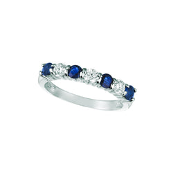 Saphir & Diamant Ewigkeit Band 1 Karat 14K Weißgold