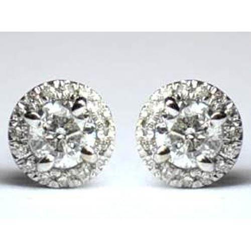 2 Karat runder Halo Diamant Ohrstecker Damen Goldschmuck - harrychadent.ch