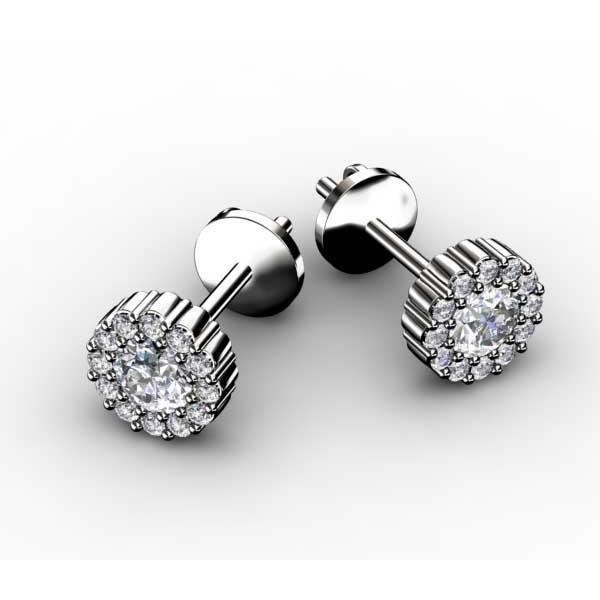 2.24 carats halo ladies runden diamant stud earrings white gold 14k