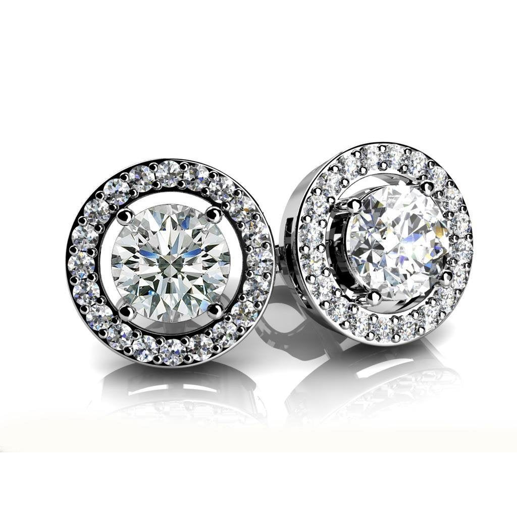 2.40 carats sparkling diamant women stud earring white gold 14k