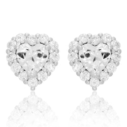 2.80 Carats New Runden And Heart Cut Diamant Halo Stud Earrings