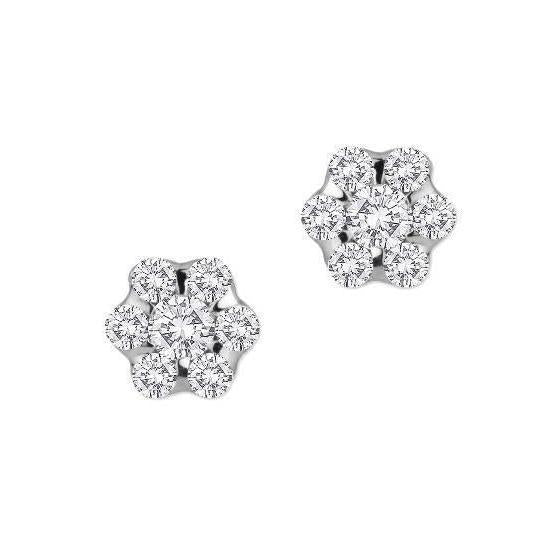 5.25 Carats Runden Cut Diamant Women Pave Stud Earrings White Gold 14K