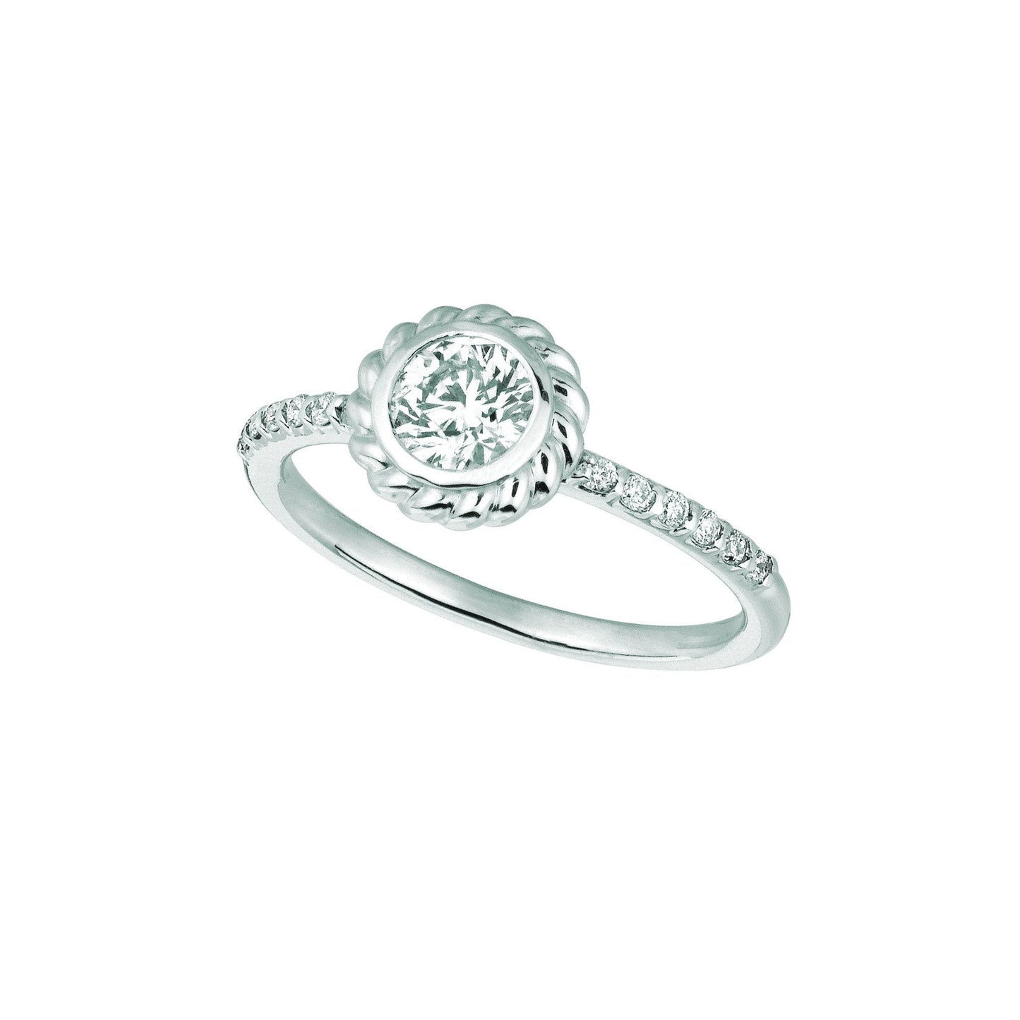1 karat diamant halo runder fancy ring 14k weißgold