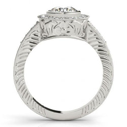 1,25 Karat runder Diamanten Halo Fancy Ring Gold Weiß 14K