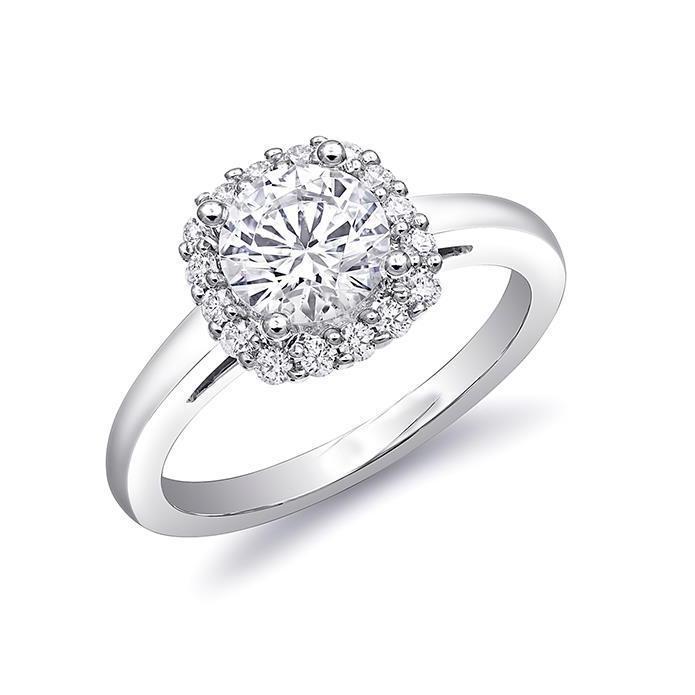 1.50 carat diamantengagement halo  ring 14k white gold
