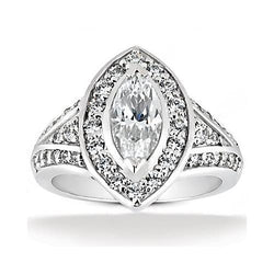 1.76 ct Marquise Diamant Halo Ehering