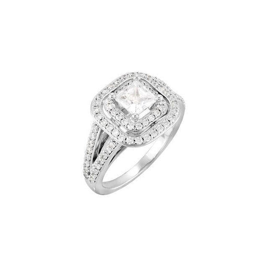 2,33 ct princess center diamant halo hochzeitstag ring