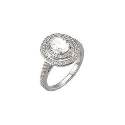 2.20 Karat Ovaler Diamant-Hochzeitshalo-Jubiläumsring