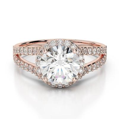 3,25 Karat Diamant Halo Ring Roségold 14K