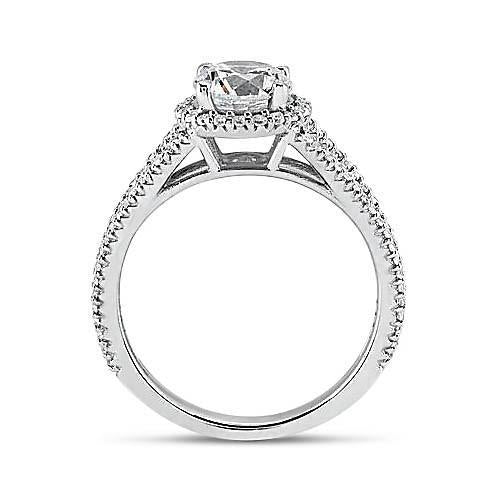 3,62 Karat runder Diamant Halo Ring Weißgold 14K