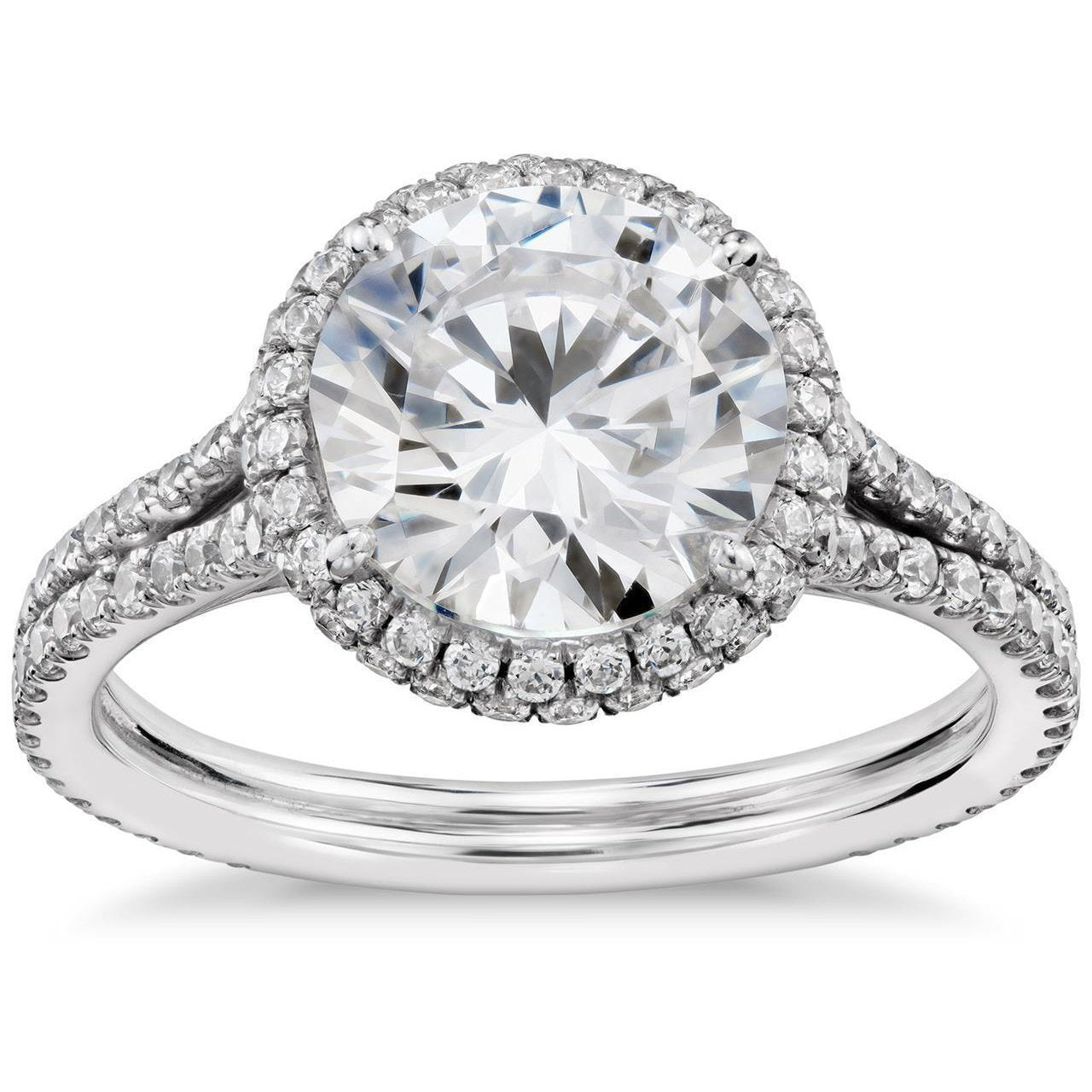 4,23 Karat Diamant-Halo-Verlobungsring im Rundschliff