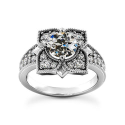 4,75 Karat Halo-Verlobungsring runder Diamant im alten Minenschliff