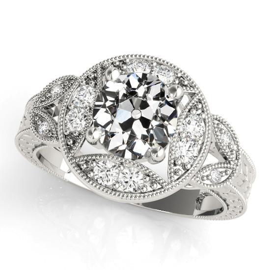 alter Bergmann Diamant Halo Ring Milgrain Antique Style 3,25 Karat - harrychadent.ch
