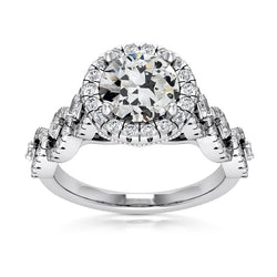 alter Bergmann Diamant Halo Ring Pave Infinity Style Gold 7,50 Karat