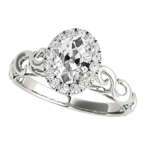 Antiker Halo Oval alter Bergmann Diamantring 3,75 Karat Filigran - harrychadent.ch