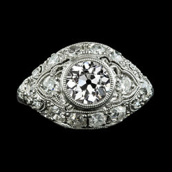 Damen alter Bergmann Diamant Lünette Ring Milgrain Antique Style 5,25 Karat