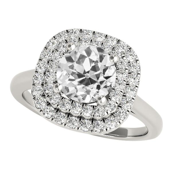 Damen Doppel Halo Altschliff Diamant Ehering 4,75 Karat - harrychadent.ch