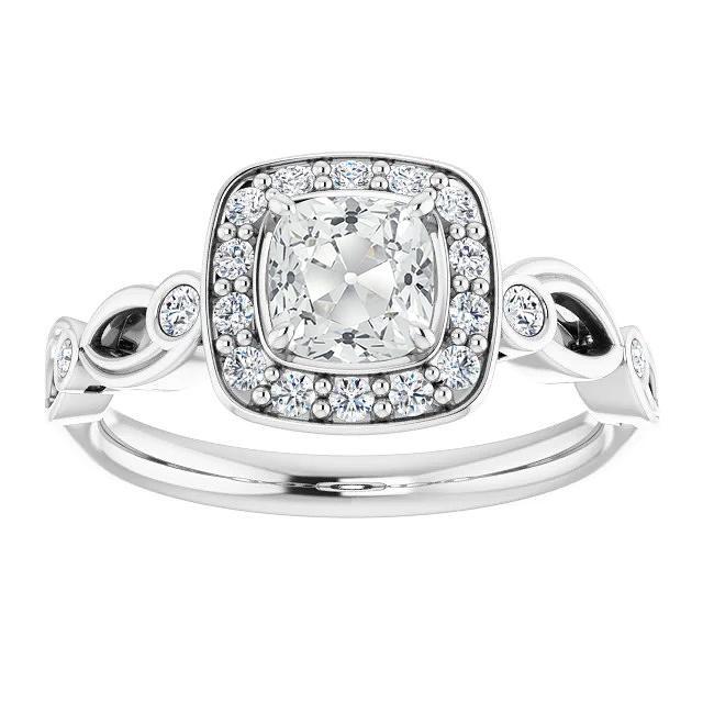 Damen Halo Kissen alter Bergmann & Marquise Schwarzer Diamantring 5,25 Karat - harrychadent.ch