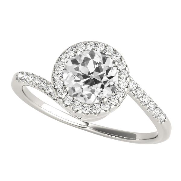 Damen Halo Ring Rund alter Bergmann Diamant Twisted Style 3,75 Karat - harrychadent.ch