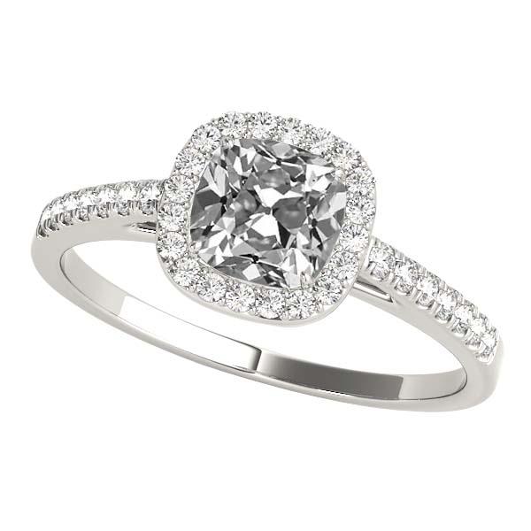 Damen Halo Ringkissen Altschliff Diamant Pave Set 6,50 Karat - harrychadent.ch