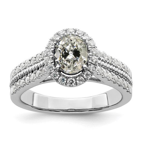 Damen Halo Verlobungsring Oval alter Bergmann Diamant 5,50 Karat - harrychadent.ch