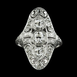 Damen Oval Old Cut Diamantring Milgrain Antique Style 4,50 Karat