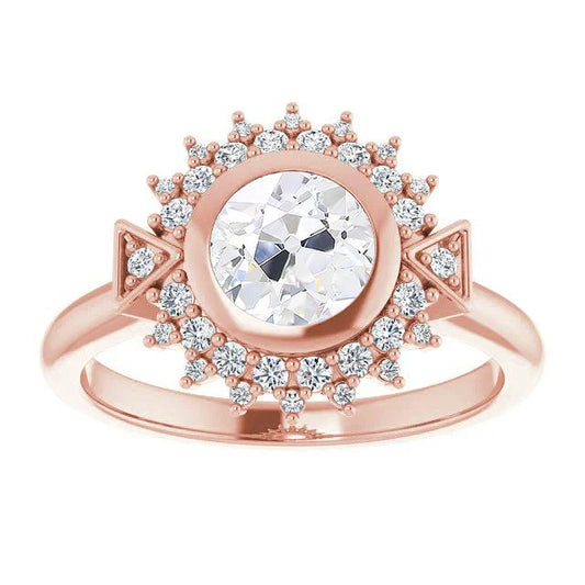 Damen Runder Doppel Halo Ring alter Bergmann Diamanten 4 Karat Schmuck - harrychadent.ch