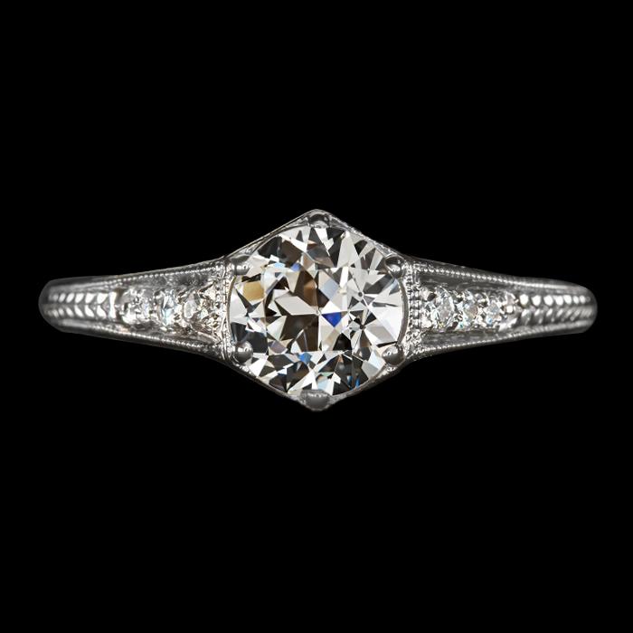 Damenring runder alter Minenschliff Diamant Goldschmuck 2,50 Karat - harrychadent.ch