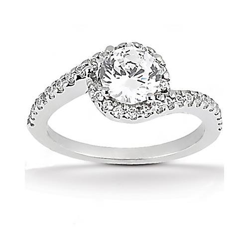 Diamant-Ehering-Solitär-Verlobung mit Akzenten 2 ct. Damenschmuck Neu