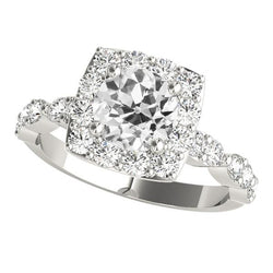 Diamant-Jubiläumsring Halo Runden Old Mine Cut Schmuck 3,75 Karat