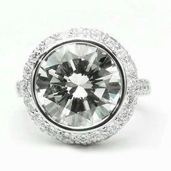 Diamant-Verlobungs-Halo-Ring 3,34 Karat runde Diamanten Weißgold 14K Schmuck