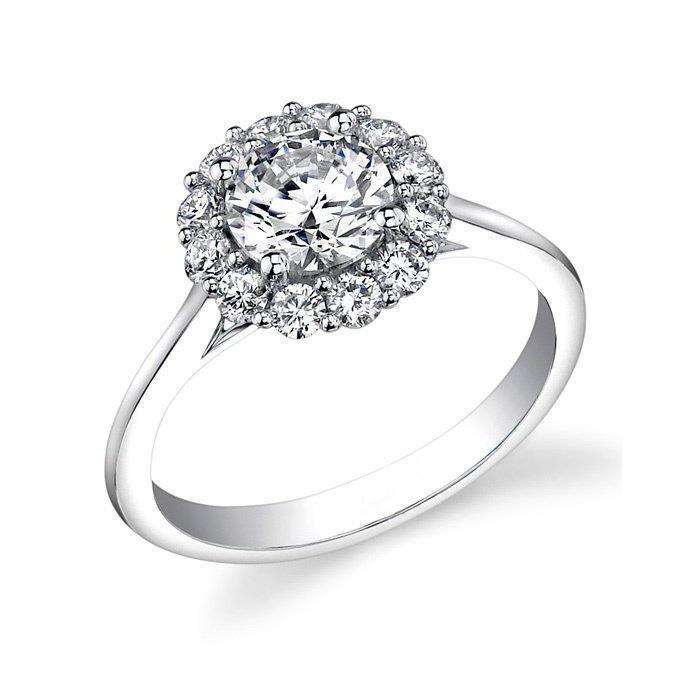 DiamantEngagement Halo Ring 1.75 Carats New 14K White Gold