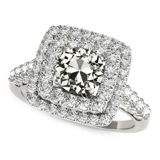 Double Halo Runden alter Bergmann Diamantring 5,50 Karat Schmuck - harrychadent.ch