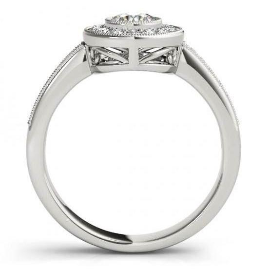 Funkelnde Diamanten Halo Engagement 1,35 Karat Ring Gold Weiß 14K