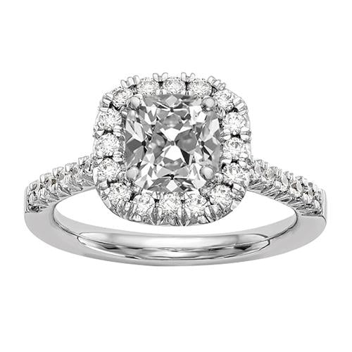 Halo Cushion Altschliff Diamant-Verlobungsring mit Akzenten 5,25 Karat - harrychadent.ch