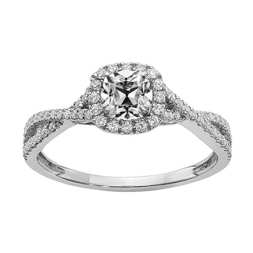 Halo Cushion Old Cut Diamant Ring Infinity Split Shank 3.75 Karat - harrychadent.ch