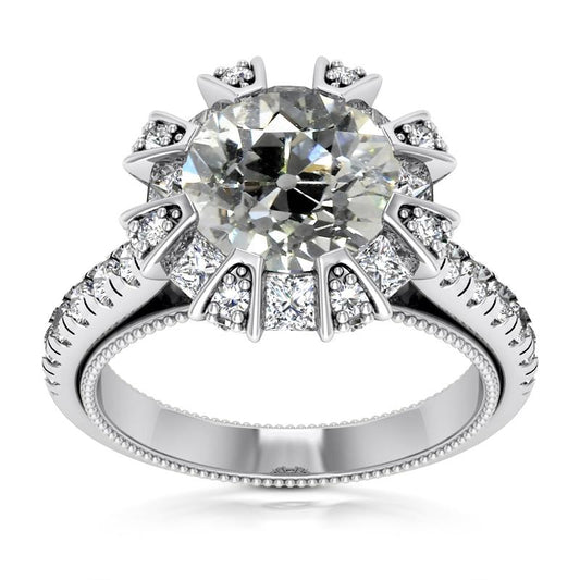Halo Ehering Princess & Runden Old Cut Diamants 7,50 Karat - harrychadent.ch