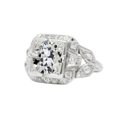 Halo Ehering Rund alter Bergmann Diamant Split Shank 4,25 Karat