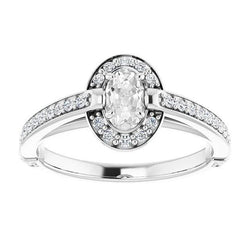 Halo Ehering rund & Oval alter Bergmann Diamant Krappen Set 5,15 Karat